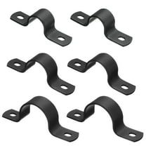 6Pack Metal Pipe Clamps, 3 Sizes Carbon Steel Two Hole Strap U Bracket Tube Clip Conduit Clamps for Pipe Fixing Wire Cord Installation Decorating, Black (1/2", 3/4", 1")