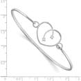 thumbnail image 2 of Sterling Silver Rh Plated White Ice .06Ct. Diamond Heart Bangle Bracelet (7 X 23) Made In India qw230, 2 of 5