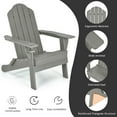 thumbnail image 4 of Patiojoy 2PCS Folding Adirondack Chair Outdoor Adirondack Chair Weather Resistant Lounger for Backyard Porch Poolside Grey, 4 of 8