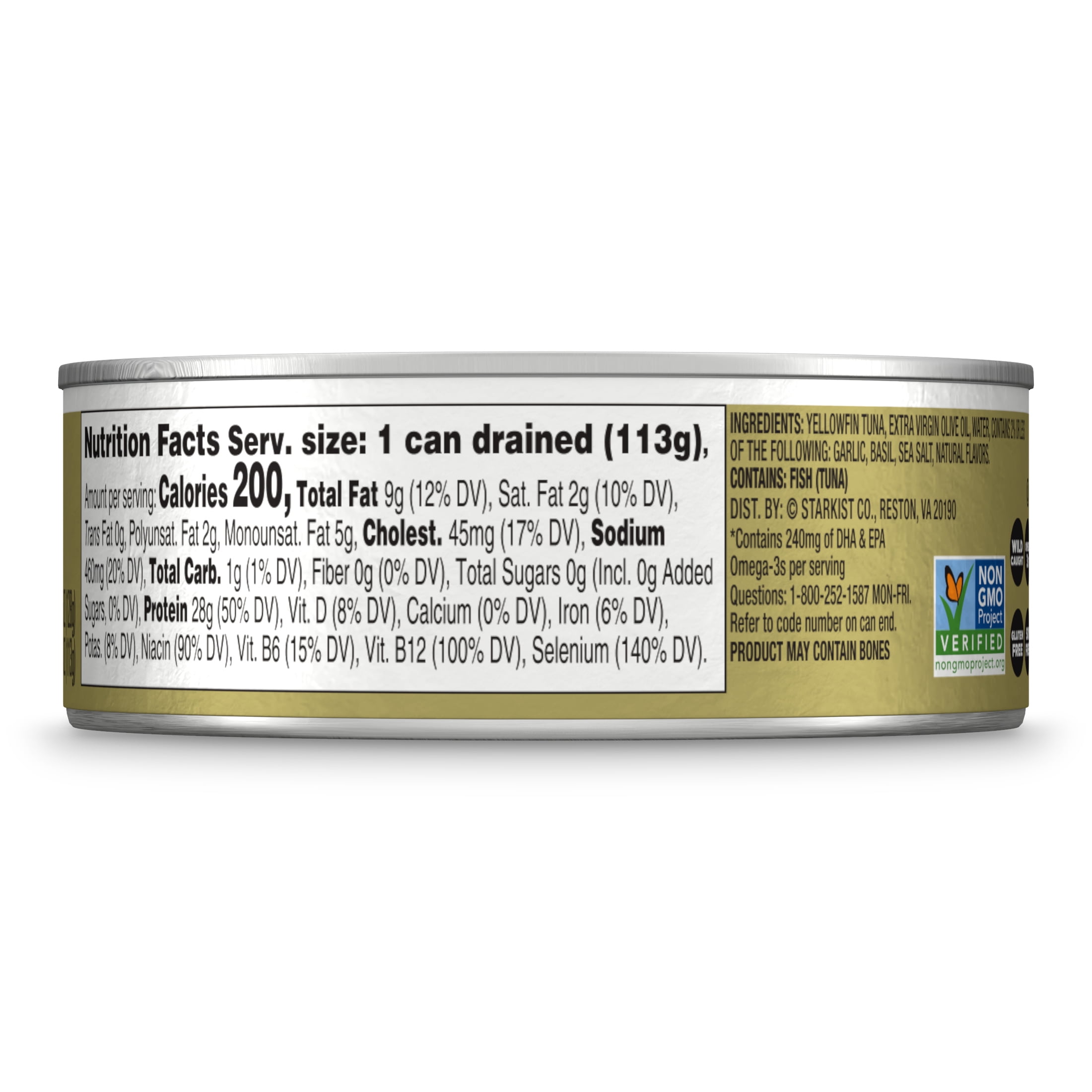 (12 pack) StarKist E.V.O.O. Solid Yellowfin Tuna with Basil Pesto, 28g Protein, 4.5 oz Can
