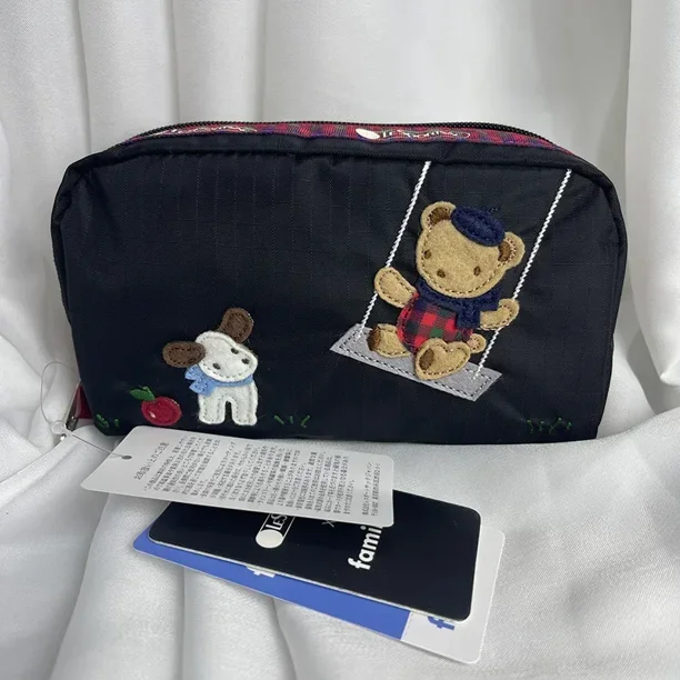 Lesportsacs bolsa de maquillaje de dibujos animados Snoopy Peter Rabbit Marie Cat Mymelody 9*17*5cm bolsa de teléfono móvil de cambio de mano de Anime