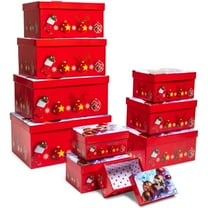 Round Gift Boxes with Lids Velvet Nesting Red Gifts Box for Presents ...