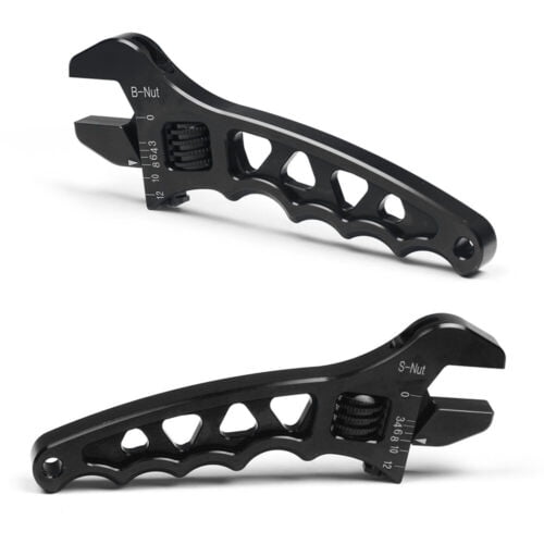 Black Aluminium Adjustable Wrench Spanner AN3 AN4 AN6 AN8 AN10 AN12 Hose Fitting