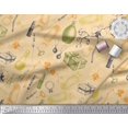 thumbnail image 3 of Soimoi Rayon Crepe Fabric Jewelry,Bellies & Lipstick Fashion Decor Fabric Printed Yard 46 Inch Wide, 3 of 3