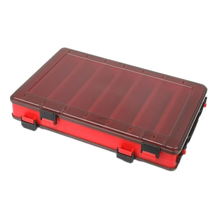 yotijay Fishing Tackle Box Fishing Baits Box 16 Grid Fishing Accessories Fly Fishing Box red