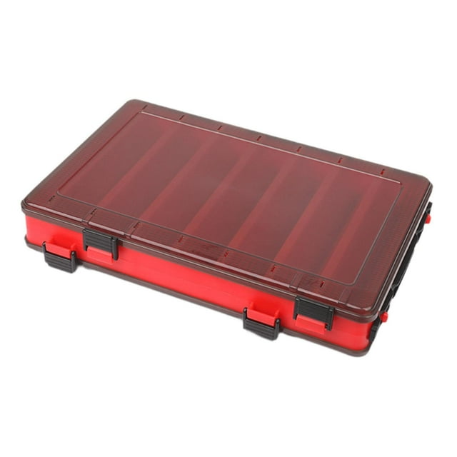 Caja de aparejos de pesca Estuche portátil para guardar anzuelos y señuelos Caja de señuelos de pesca rojo