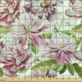 thumbnail image 2 of Ambesonne Botanical Fabric by the Yard Upholstery, Realistic Peonies Motif, 1 Yard, Multicolor, 2 of 5
