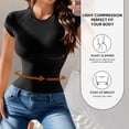 thumbnail image 3 of Athlemo Women's T-Shirts Round Neck Short-Sleeve Casual Tees Tops Undershirt 2 Pack, 3 of 7