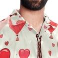 thumbnail image 5 of Eiffel Tower Valentine's Day Men's Short Sleeve Casual Printed Button Down Beach Shirts - Summer Fashion Tops, 5 of 6