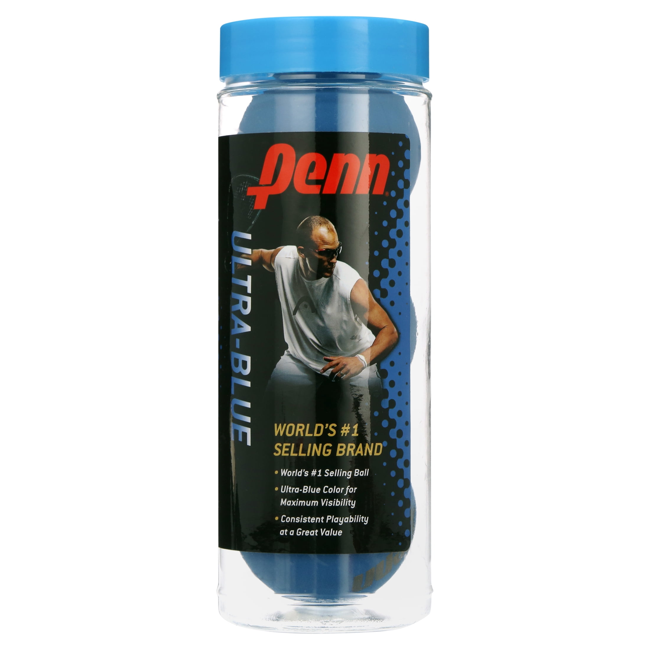 Penn 2012 Ultra-Blue Racquetball Balls, 3pk