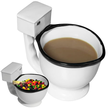 

2 Pack - Evelots Toilet Coffee Mug/Cup-Ceramic-Tea/Beverage/Candies-10 Ounces-Funny