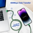 thumbnail image 3 of AILKIN Compatible with iPhone Charger Fast Charging 10ft Cords 2pcs Compatible with iPhone 14/13/12/11/10,Green, 3 of 6
