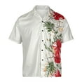 thumbnail image 6 of Njoeus Gym Tops Short Sleeve Tops Men's Hawaiian Shirt Short Sleeve Floral Printed Button Up T-Shirt Summer Beach Dress Shirts Summer Tops for Teens, 6 of 9