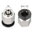 thumbnail image 2 of Straight Pneumatic Push to Quick Connect Fittings,M5 Male x 6mm Tube OD Silver Tone 2pcs, 2 of 3