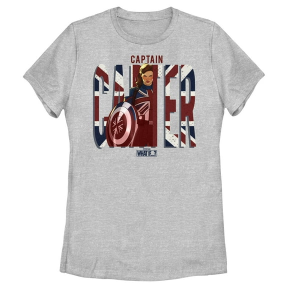 Girl's Marvel What if…? Captain Carter Graphic Tee Athletic Heather X Small