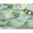 thumbnail image 2 of Soimoi Green Cotton Cambric Fabric Animals & Pine Tree Print Fabric by Yard 42 Inch Wide, 2 of 5