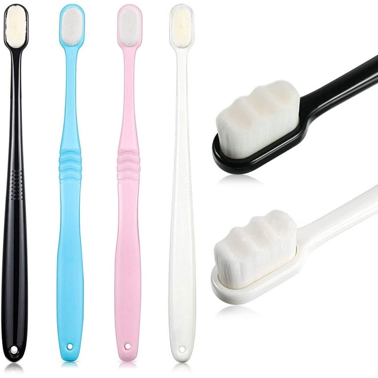 4 Pieces Soft Manual Toothbrush Extra Soft Bristles Toothbrush with 10 000 Bristles for Fragile Gums Adult Kid Children