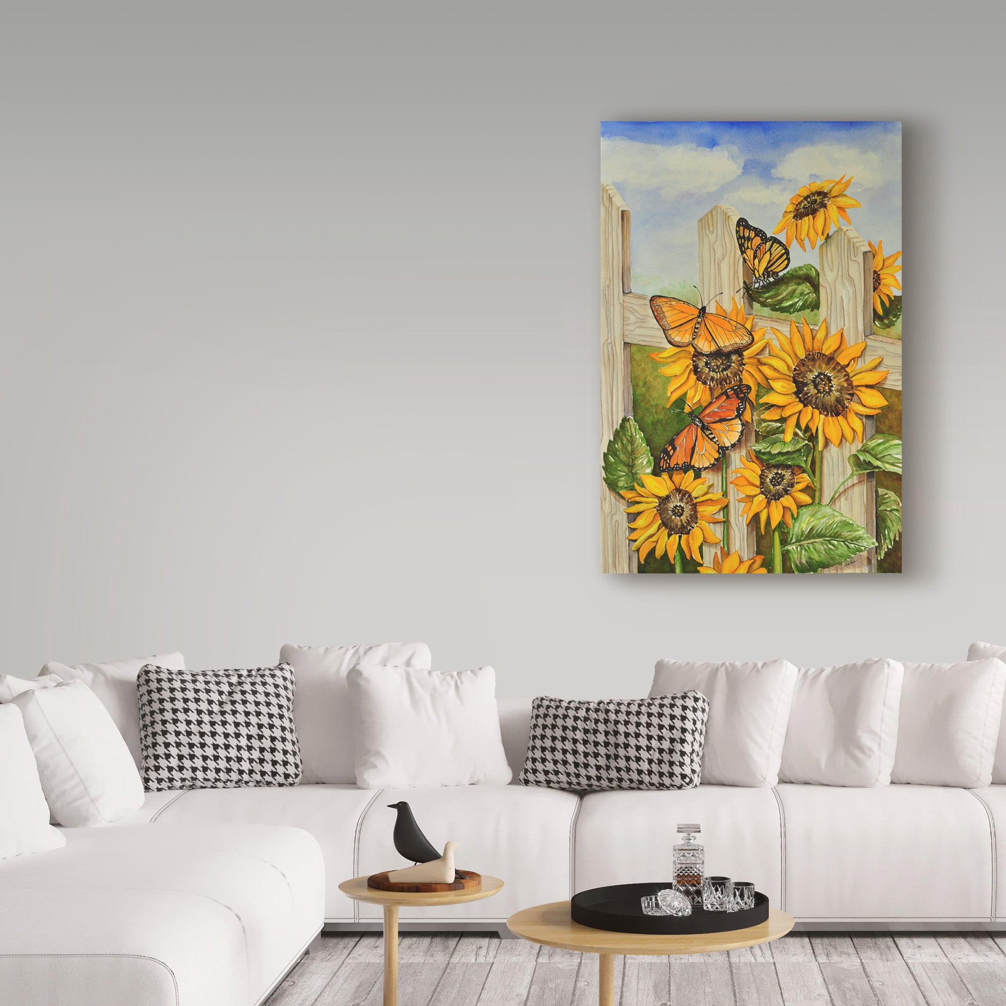 Painted Ladies and Morning Glories' Canvas Art by Charlsie Kelly