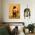 thumbnail image 5 of HFDF Funny Black Cat Wall Art, Abstract Black Cat and Fish Canvas Poster Prt Picture, Cute Animal Wall Decor, Perfect for Cat Lovers for Bathroom Livg Room Bedroom Kids Room 16x20inch Framed, 5 of 6