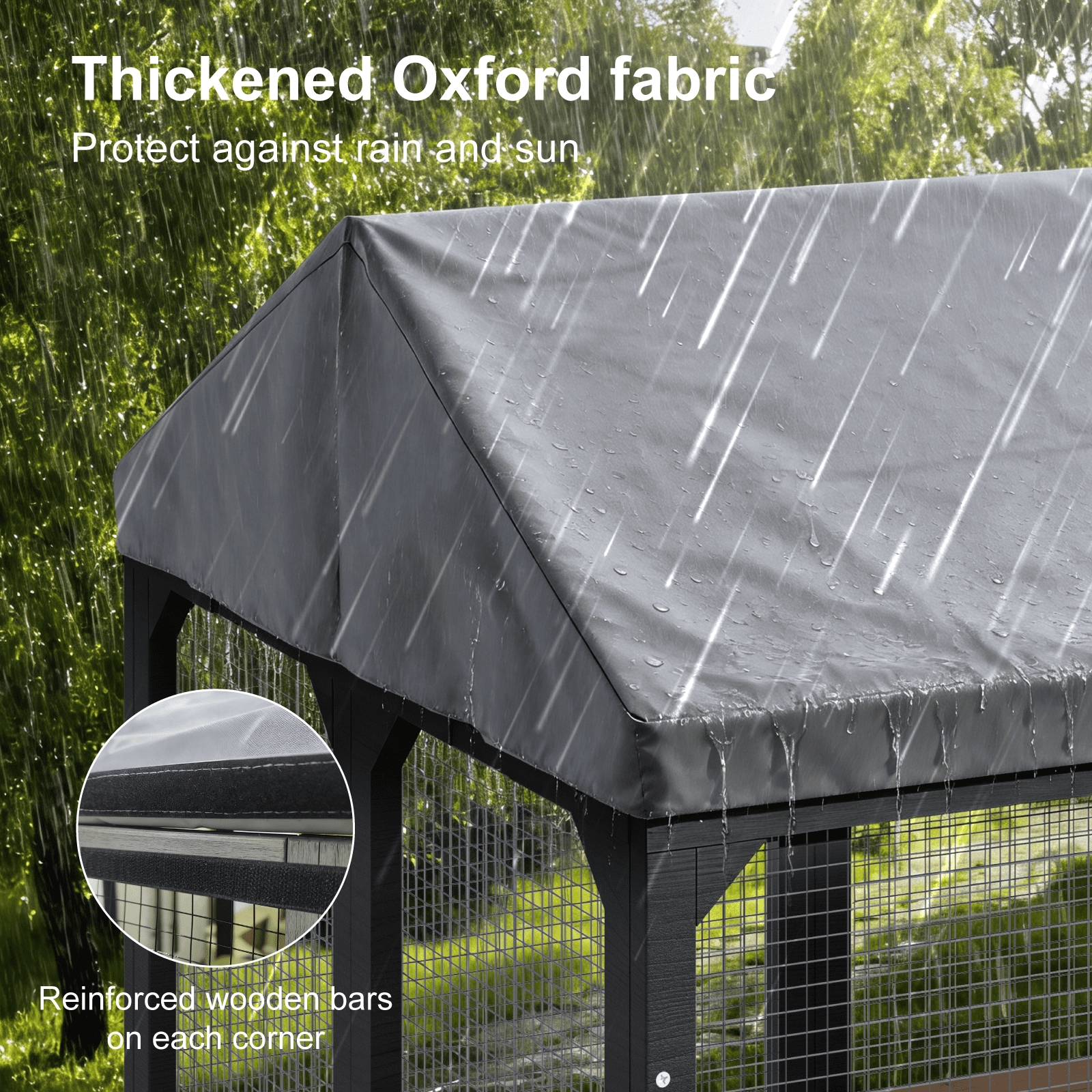 OVEXIR 72” Catio Outdoor Cat Enclosure, Large Cat Catio for Multiple Cats, Outdoor Cats Enclosure with Waterproof Cover, Black & Yellow