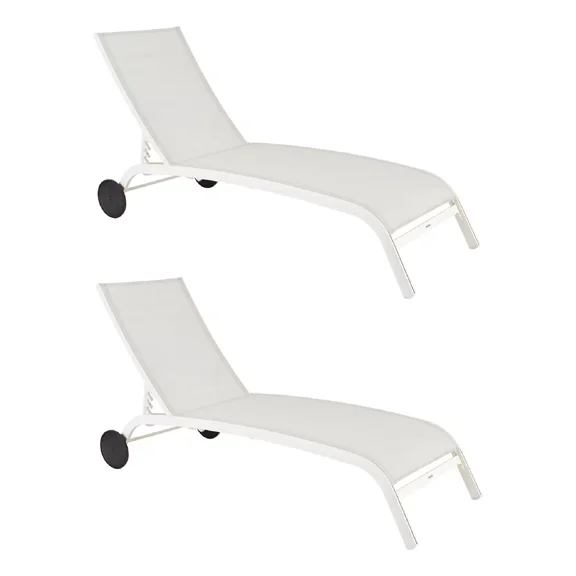 Set De 2 Camastros De Aluminio Ajustable y Resistente