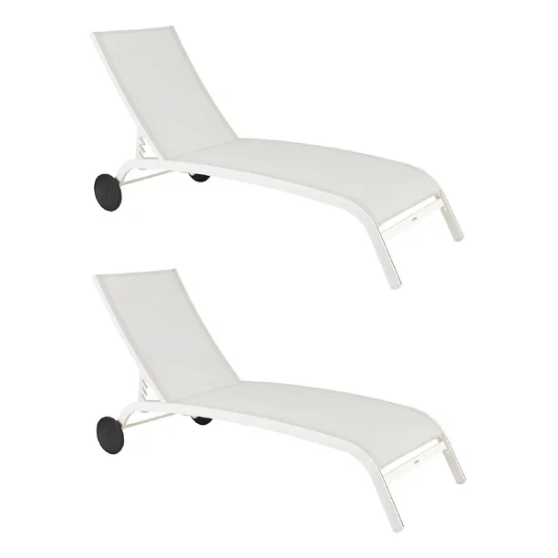 Set De 2 Camastros De Aluminio Ajustable y Resistente