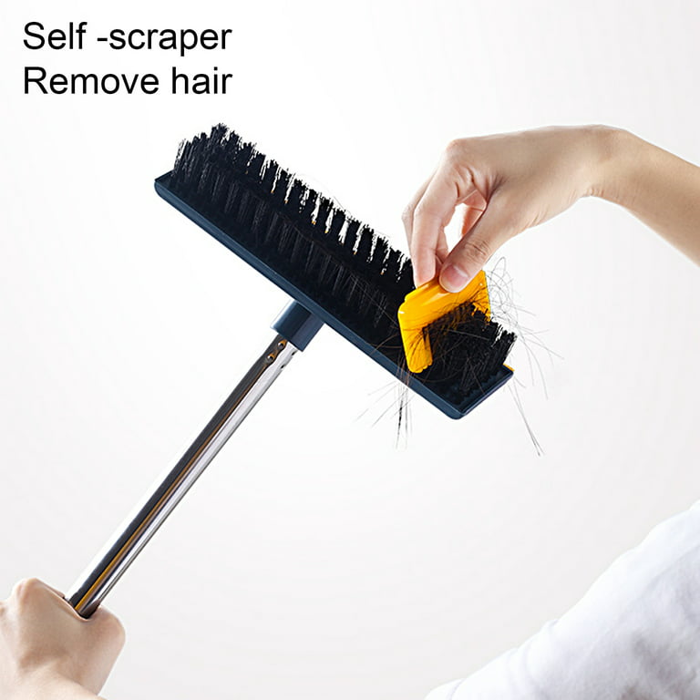 Hadanceo 1 Set Floor Cleaning Brush Non-slip Stainless Long Handle Squeegee  Hard Bristle Clean Floor Home Kitchen Tile Deep Cleaning Ground Cleaning  Brush Wiper Cleaning Tool 