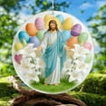 thumbnail image 5 of Yannianjz under $5 Easter Ornament, Easter Double Sided Jesus Ornament, Religious Scene Acrylic Hanging Decor, Resurrection Cross Ornament 8cm, Easter Holiday Wall Window Decoration, 5 of 5