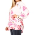 thumbnail image 3 of Sakkas Fara Women's Casual Floral Print Lightweight Long Sleeve Blouse Tunic Top - NM217-Multi - Plus Size, 3 of 5