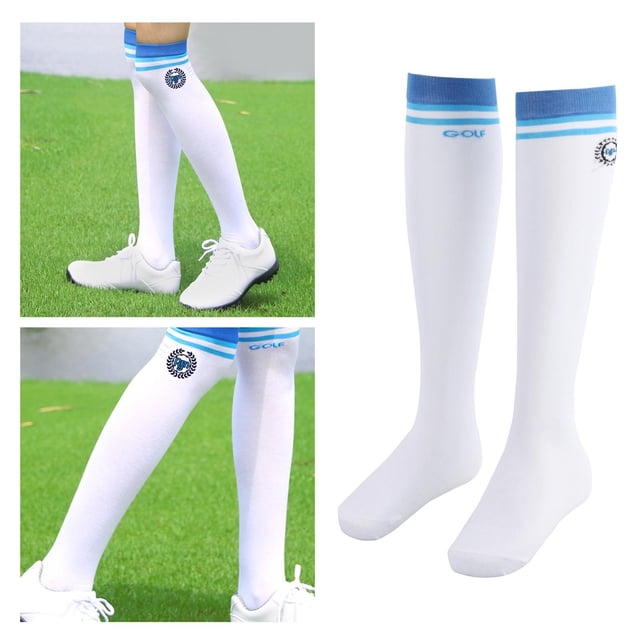 1 par de Medias deportivas para mujer Cola rayas azul blancas