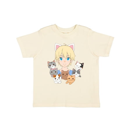 

Inktastic Neko Anime Boy with Cats Gift Toddler Boy or Toddler Girl T-Shirt