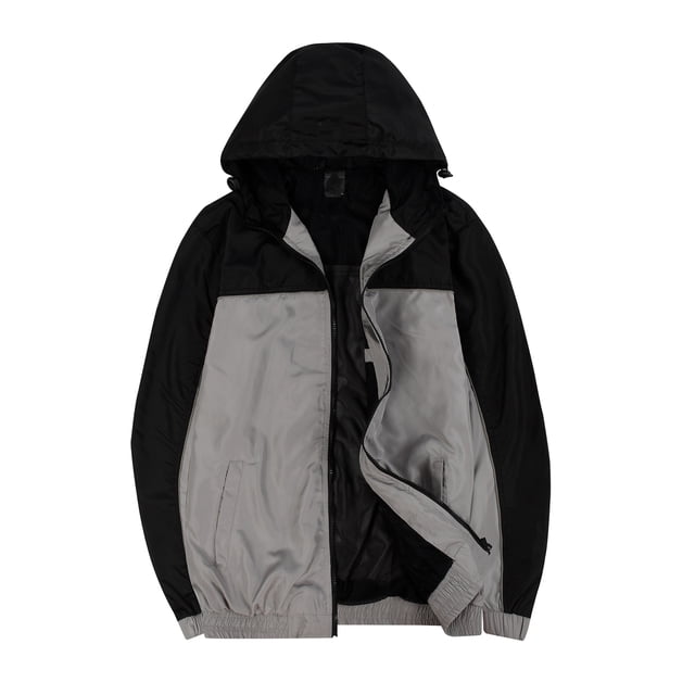 Men's Lightweight Windbreaker Jacket - Water Resistant Hooded Rain Jacket