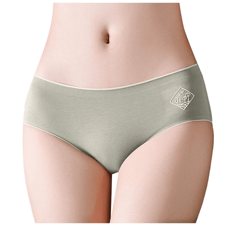 Fulorrnie Underwear for Women Comfort Hiphuggers Breathable Cute Panties Seamless Waist Elastic Panty Green XL