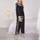 thumbnail image 3 of Balery Gothic Skull Drape Conjunto de Pijama con Estampado para Mujer, Conjunto de Dos Piezas con Manga Larga, Ropa de Dormir Suave con Bolsillos, Pijamas Cómodos-Small, 3 of 7