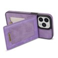 thumbnail image 6 of Nalacover Back Wallet Case for iPhone 15 Pro, RFID Blocking Card Slots Holder Premium PU Leather Protective Cover with Kickstand Magnetic Closure Shockproof Dustproof Case, Purple, 6 of 11