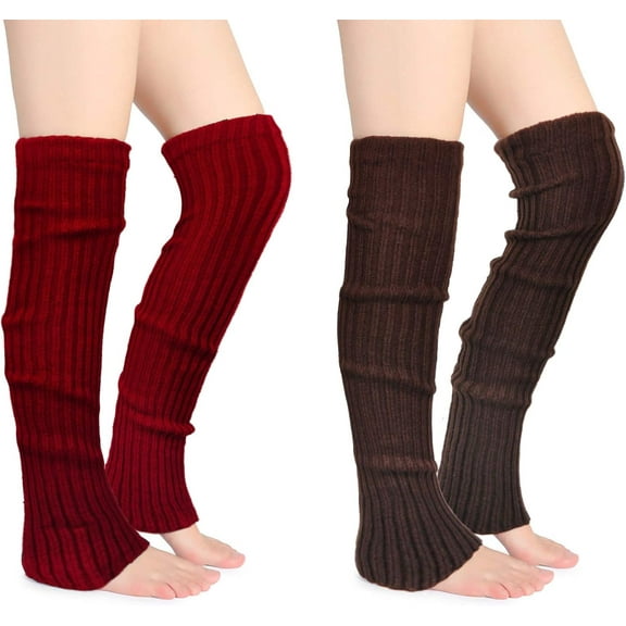 1/2 Pairs Thigh High Leg Warmers for Women Over Knee High Leg Warmer Crochet Long Socks