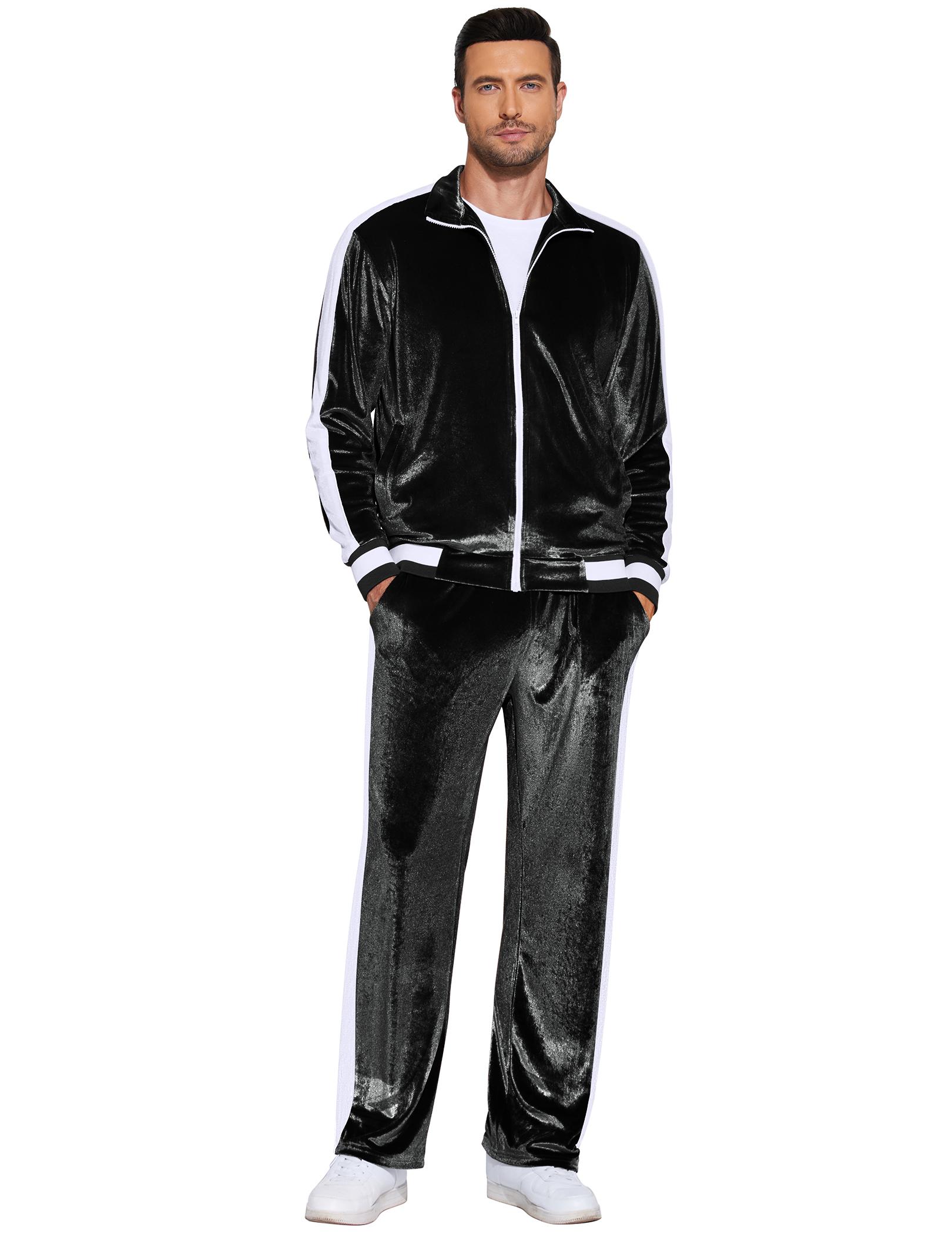 COOFANDY Mens Tracksuit 2 Piece Set Velour Sweatsuit Jogging Suits
