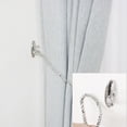 thumbnail image 6 of 2pcs Zinc Alloy Window Curtain Tieback Holders Hook Drapery Screens Holdbacks Hooks, Silver Tone, 6 of 7