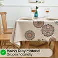 thumbnail image 4 of Wipeable Waterproof Tablecloth Vinyl Tablecloths for Rectangle Tables Heavy Duty PVC Tablecloth for Kitchen Dining Table(Rattan, 78'''' x 60''''), 4 of 6