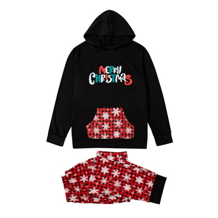 

Nomeni Parent Christmas Print Parent Long Sleeved Trousers Hooded Pajamas Home Clothes Three Piece Suit (Dad)