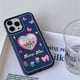 thumbnail image 4 of Funda de teléfono bordada con flores, carcasa suave a prueba de golpes para iPhone 14, 13, 12, 11 Pro, XS, Max, X, XR, corazón de amor, Y2k, 4 of 4