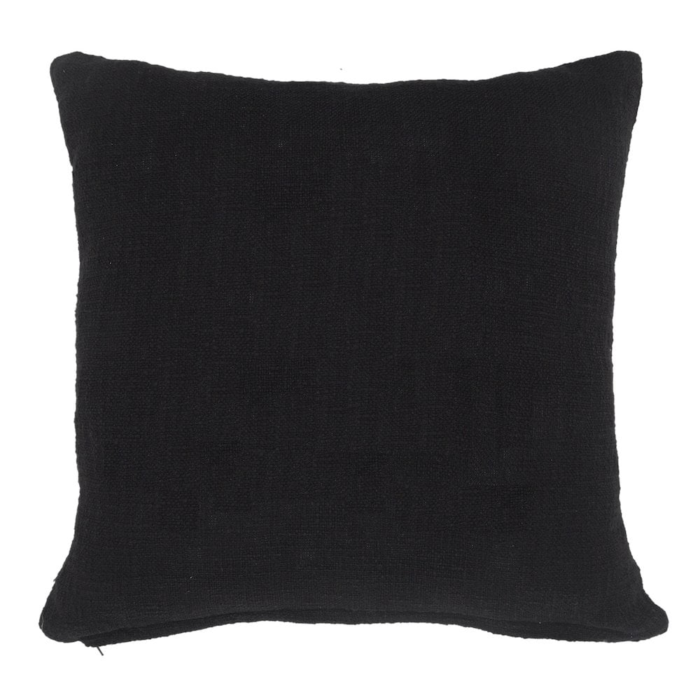 LR Home Modern Tufted Solid Black Throw Pillow