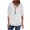White, variant on Zpanxa Casual Zip-Up Top for Women Short Sleeve V-Neck Solid Color Tee Relaxed Fit Everyday Comfort Blouse