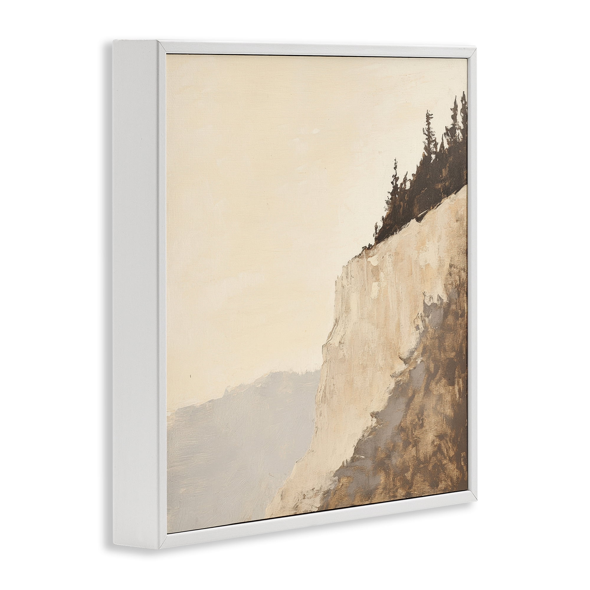 Stupell Industries Serene Cliffside Vista White Framed Giclee Art, design by Petal Prints Design