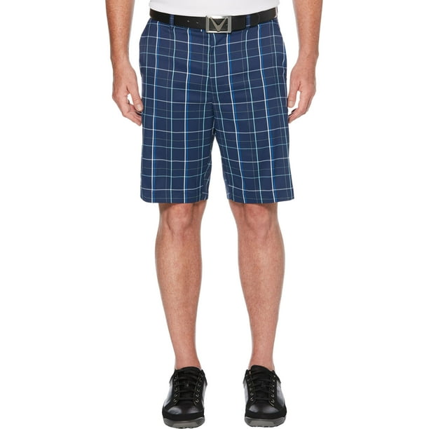 Callaway Men's Flat Front Plaid Golf Shorts - Walmart.com - Walmart.com