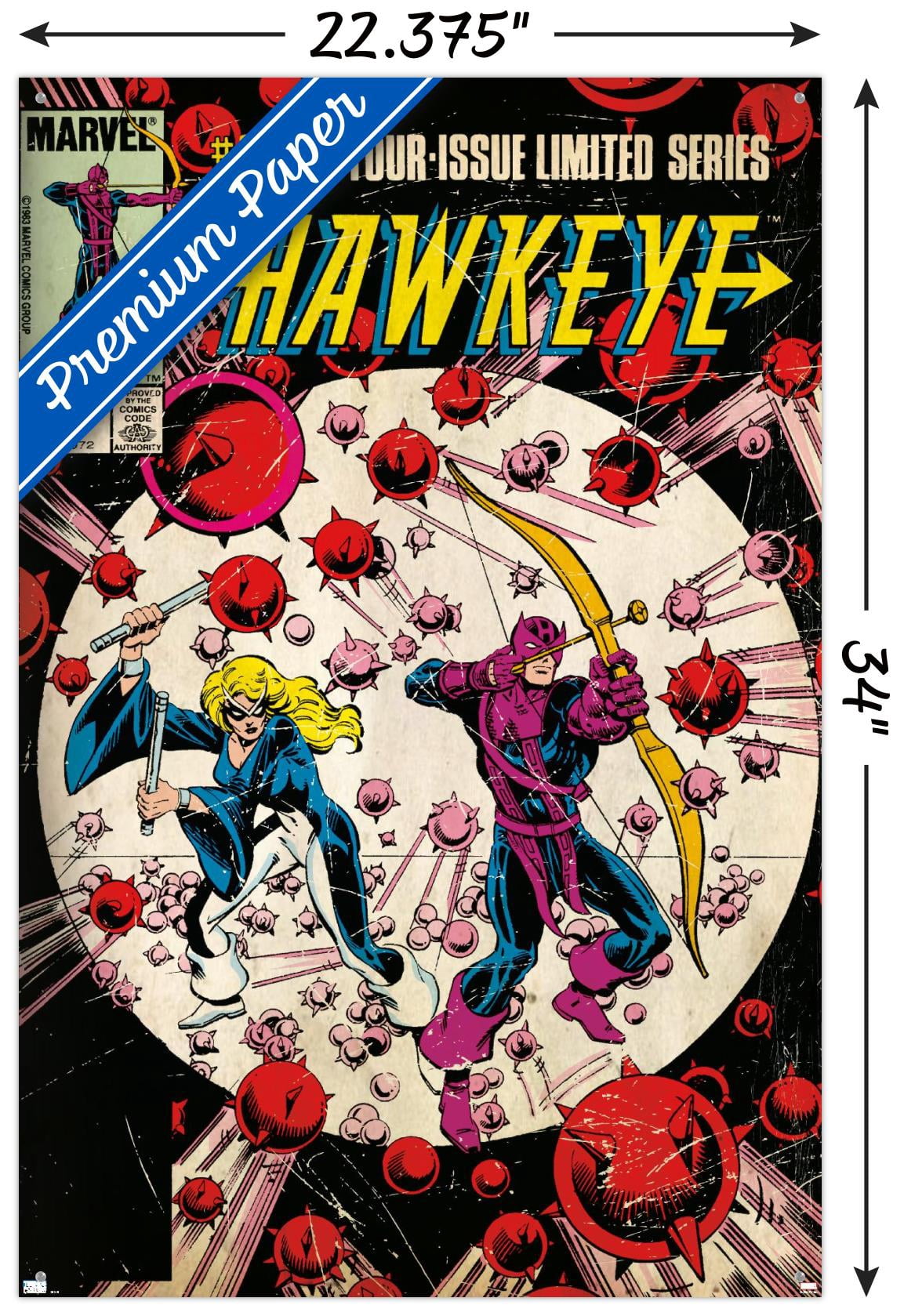 Marvel Comics - Hawkeye - Cover Art Wall Poster with Pushpins, 22.375" x 34"