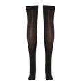 thumbnail image 3 of Xijirk Lace Up Print Thigh High Stockings Crisscross Pattern Gothic Over Knee Socks Halloween Cosplay Hosiery Red,One Size, 3 of 7