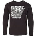 thumbnail image 3 of Inktastic Arkansas Silhouette Mandala Long Sleeve Youth T-Shirt, 3 of 5