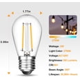 thumbnail image 3 of SHIJIU-25 Pack S14 Replacement LED Bulbs,2W Outdoor String Light Bulb Shatterproof,E26 Medium Base,2700K Warm White Edison Bulbs,Equivalent to 15W/20W/25W Incandescent Bulbs for Patio Garden, 3 of 4