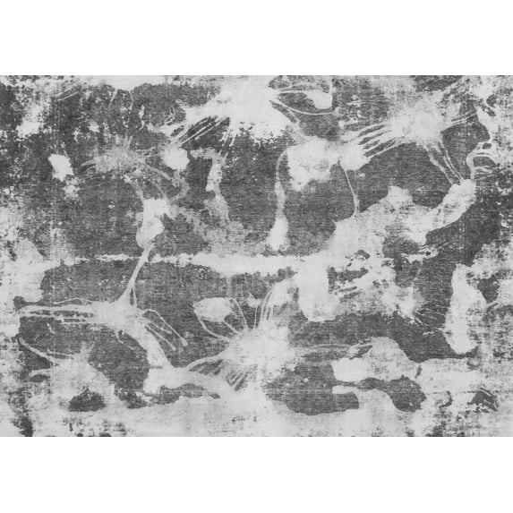 Ahgly Company Indoor Rectangle Abstract Gray Modern Area Rugs, 5' x 7'